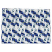 ブルーエレガントマーブル抱き枕 ラージペーパーバッグ (裏面)