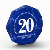 ブルーエレガントマーブル20年勤続記念日 フォトブロック (左)