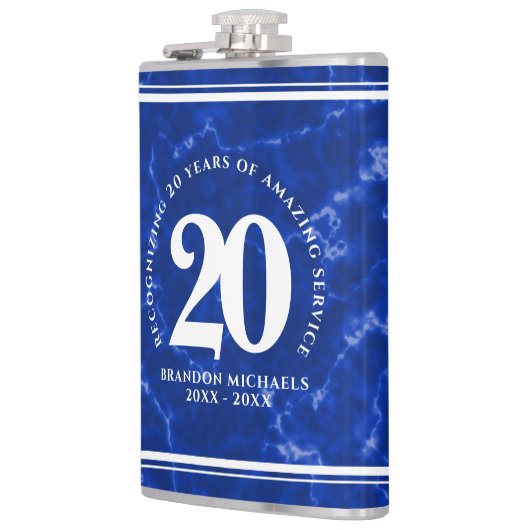 ブルーエレガントマーブル20年勤続記念日 フラスク (左)
