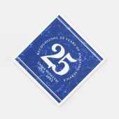 ブルーエレガントマーブル25年勤続記念日 スタンダードランチョンナプキン (角)