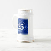 ブルーエレガントマーブル25年勤続記念日 ビールジョッキ (正面左)