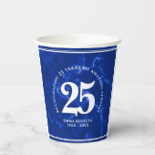 ブルーエレガントマーブル25年勤続記念日 紙コップ (裏面)