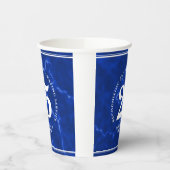 ブルーエレガントマーブル25年勤続記念日 紙コップ (左)