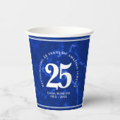 ブルーエレガントマーブル25年勤続記念日 紙コップ (正面)