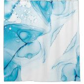 ブルーエレガントマーリング シャワーカーテン (正面)