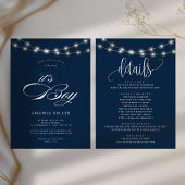 ブルーエレガントミニマリストそれは男の子の赤ちゃんシャワー 招待状