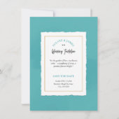 ブルーエレガントミニマリストラグジュアリー招待状 招待状 (正面)