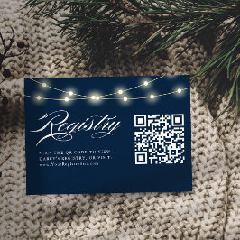 ブルーエレガントミニマリスト赤ちゃんシャワーQRコードギフトR エンクロージャーカード