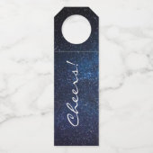 ブルーエレガントミルキーウェイ銀河系テクスチャ ボトルネックタグ (正面)