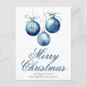 ブルーエレガントメリークリスマスオーナメント事業 シーズンポストカード (正面)
