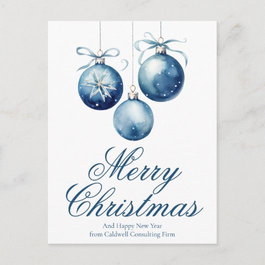 ブルーエレガントメリークリスマスオーナメント事業 シーズンポストカード (正面)