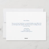 ブルーエレガントメリークリスマスオーナメント会社 シーズンカード (裏面)