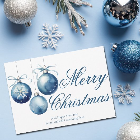 ブルーエレガントメリークリスマスオーナメント会社 シーズンカード
