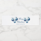 ブルーエレガントメリークリスマスオーナメント会社 ペットボトルラベル (シングルラベル)