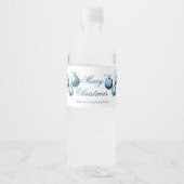 ブルーエレガントメリークリスマスオーナメント会社 ペットボトルラベル (正面)