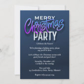 ブルーエレガントメリークリスマスパーティー 招待状 (正面)