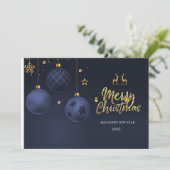 ブルーエレガントメ伝統的リークリスマスカード シーズンカード (スタンド正面)