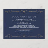 ブルーエレガントモダン結婚クラシック宿泊施設 エンクロージャーカード (正面)