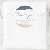 ブルーエレガントモダン赤面ピンクサンキュー ラウンドシール (バッグ)