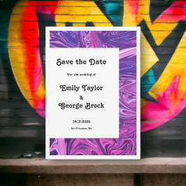 ブルーエレガントモダン銀河系抽象芸術ア結婚ート セーブザデート