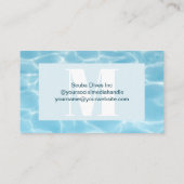 ブルーエレガントモノグラムスキューバダイビングインストラクター 名刺 (裏面)