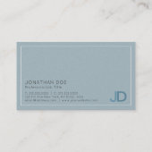 ブルーエレガントモノグラムモダンルクセパールフィニッシュ 名刺 (裏面)