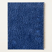 ブルーエレガントモノグラムラックステクスチャ金ゴールドレタリング プランナー手帳 (裏面)