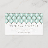 ブルーエレガントモロッコパターン名刺 名刺 (裏面)