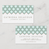 ブルーエレガントモロッコパターン名刺 名刺 (正面/裏面)