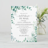 ブルーエレガントユーカリブライダルシャワーバイメール 招待状 (スタンド正面)