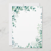 ブルーエレガントユーカリブライダルシャワーバイメール 招待状 (裏面)