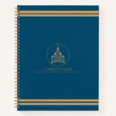 ブルーエレガントライトブラウンシック実在エステートエージェント ノートブック (正面)