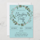 ブルーエレガントリースクリスマスパーティー 招待状 (正面)