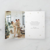 ブルーエレガントリースフォトメリークリスマスカード シーズンカード (内部)