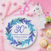 ブルーエレガントリース30周年記念パーティー ペーパープレート (パーティー)