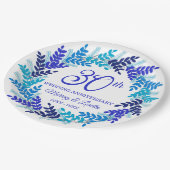 ブルーエレガントリース30周年記念パーティー ペーパープレート (アングル)