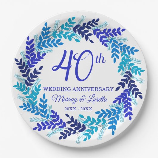 ブルーエレガントリース40周年記念パーティー ペーパープレート (正面)
