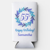 ブルーエレガントリース55誕生日 スリム缶クーラー (正面)