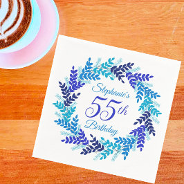 ブルーエレガントリース55th誕生日パーティー スタンダードカクテルナプキン