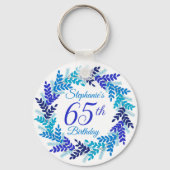 ブルーエレガントリース65誕生日 キーホルダー (裏面)