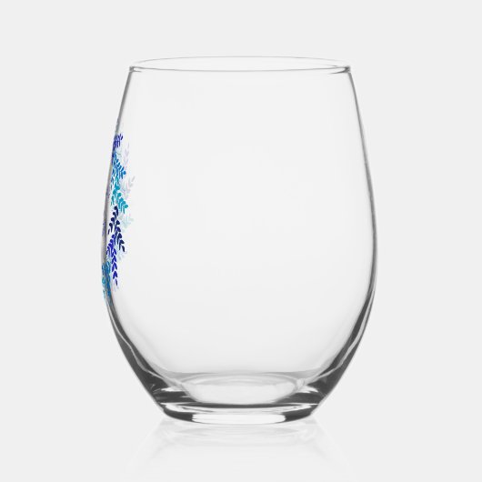 ブルーエレガントリース65th誕生日パーティー ステムなしワイングラス (左)