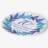 ブルーエレガントリース70周年記念パーティー ペーパープレート (アングル)