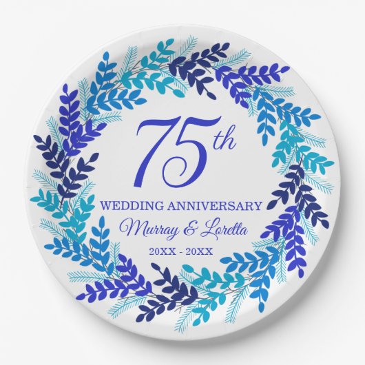 ブルーエレガントリース75周年記念パーティー ペーパープレート (正面)