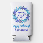 ブルーエレガントリース75誕生日 スリム缶クーラー (裏面)