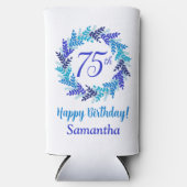 ブルーエレガントリース75誕生日 スリム缶クーラー (正面)