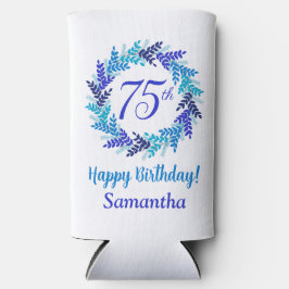 ブルーエレガントリース75誕生日 スリム缶クーラー