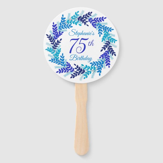 ブルーエレガントリース75誕生日 ハンドファン (正面)