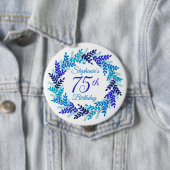 ブルーエレガントリース75誕生日 缶バッジ (インサイチュ)
