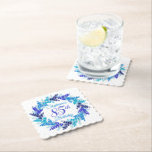 ブルーエレガントリース85誕生日 ペーパーコースター (インサイチュ)