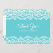 ブルーエレガントレースサンキューカード サンキューカード (正面/裏面)